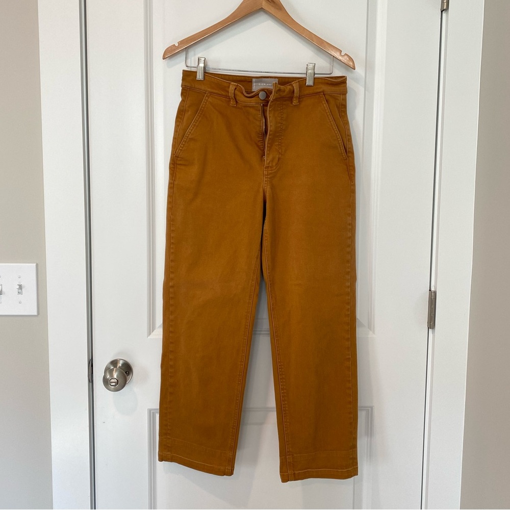 Everlane Straight Leg Cropped Pants size 8 Brown